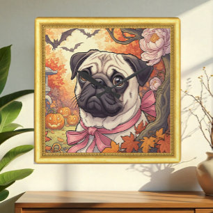 Haus des Mops, Halloween Art Nuovo, Gerahmte Uhr
