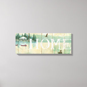 Haus durch den See Leinwanddruck