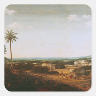 Haus eines portugiesischen Adligs in Brasilien Quadratischer Aufkleber