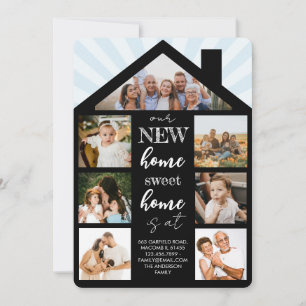 Haus Foto Collage Familie Umzug Adresse Änderung Ankündigung