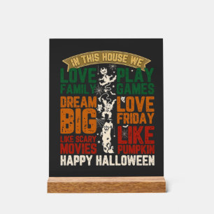Haus Frohes Halloween Monster Spinnennetze Acrylschild