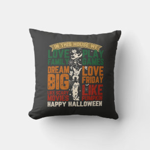 Haus Frohes Halloween Monster Spinnennetze Kissen