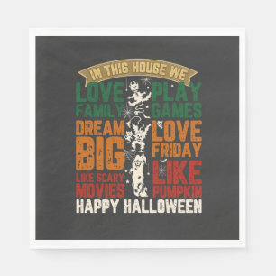 Haus Frohes Halloween Monster Spinnennetze Serviette