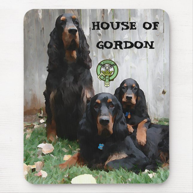 HAUS GORDON, Gordon Setter Gemälde Mousepad (Vorne)