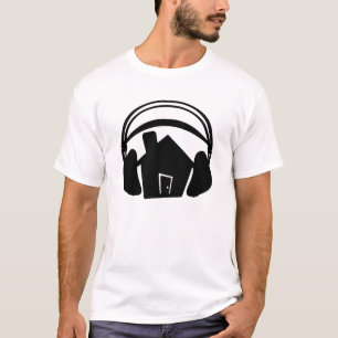 Haus-Groß-Kopfhörer-Silhouette T-Shirt