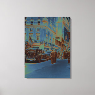 Haus-Hoteldreißiger jahre Fotografie-Auto Bostons Leinwanddruck