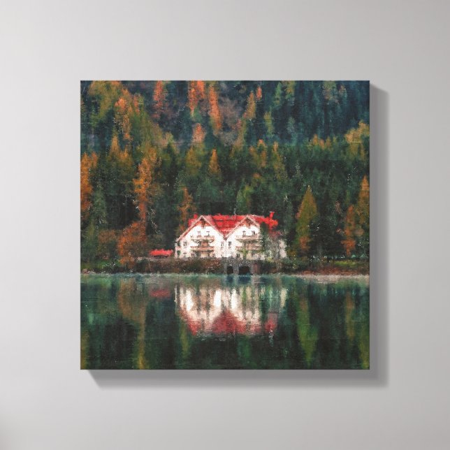 Haus im Wald Leinwanddruck (Vorderseite)