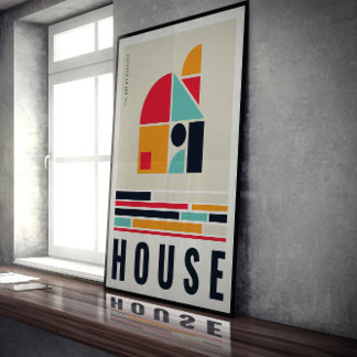 Haus in Art Bauhaus. Poster