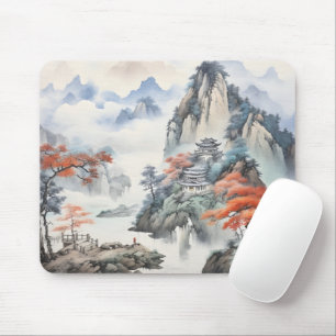 Haus in den Bergen Chinesische Kunst Mousepad