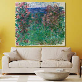 Haus in den Rose, Monet Leinwanddruck