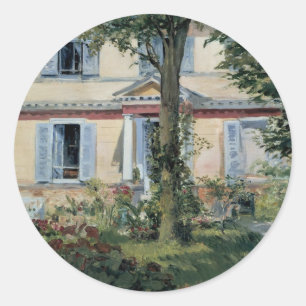 Haus in Rueil von Edouard Manet Runder Aufkleber