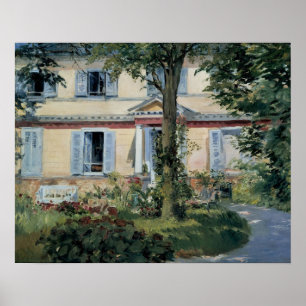 Haus in Rueil von Edouard Manet, Vintage Fine Art Poster