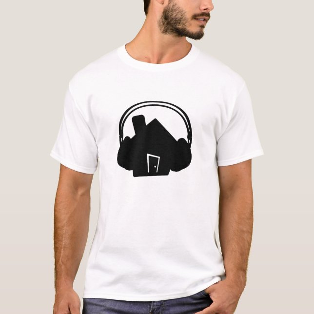 Haus-Kopfhörer-SilhouetteDoor T-Shirt (Vorderseite)