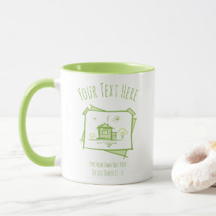 Haus Landschaft Doodle. Vorlage für echte Anwesen- Tasse