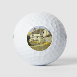 Haus mit Gerüst (Vintages Gebäude) Golfball