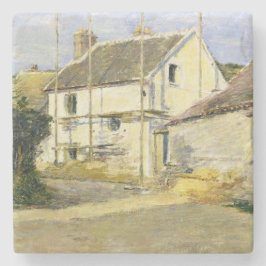 Haus mit Gerüst (Vintages Gebäude) Steinuntersetzer