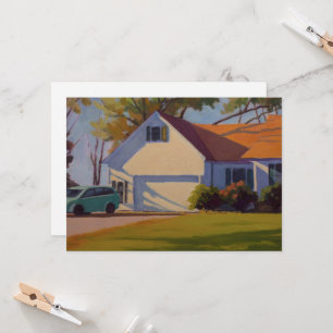 Haus mit orange-gelben grünen Bäumen Karte