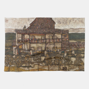 Haus mit Schindeldach von Egon Schiele Geschirrtuch