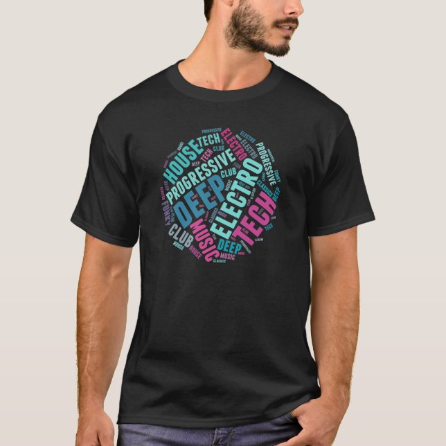 Haus-Musik Genres-T - Shirt-Farbrunder Entwurf T-Shirt (Vorderseite)