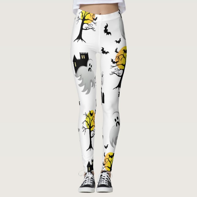 Haus-Muster-Leggings Halloweens Spuk Leggings (Vorderseite)