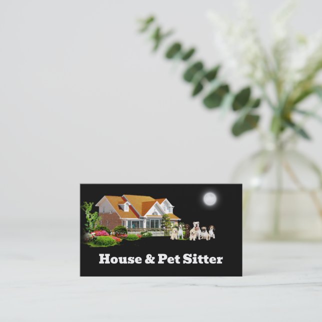 Haus & Pet-Sitter Visitenkarte (Stehend Vorderseite)