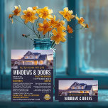 Haus Portrait, Fenster & Türen Fitter Company Flyer<br><div class="desc">House Portrait,  Window & Door Fitter Company Werbung Flyer von der Business Card Store.</div>