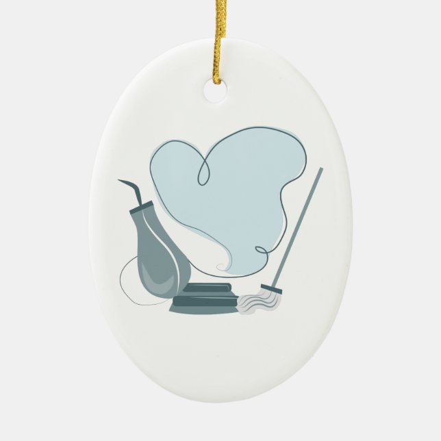 Haus-Reinigung Keramik Ornament (Vorne)