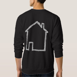 Haus-Skizze. Grau und Schwarzes Sweatshirt