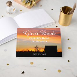 Haus und farbenfrohe Sonnenuntergang Foto Gästebuch