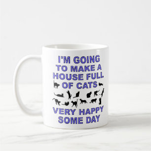 Haus voll Katzen-lustiger Katzen-Dame Mug Tasse