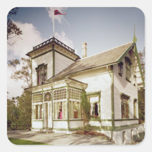 Haus von Edvard Grieg Quadratischer Aufkleber
