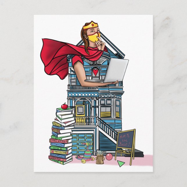 "Hausaufgaben" Postkarte (Vorderseite)