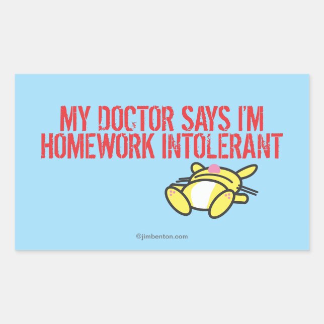 Hausaufgaben Rechteckiger Aufkleber (Vorderseite)
