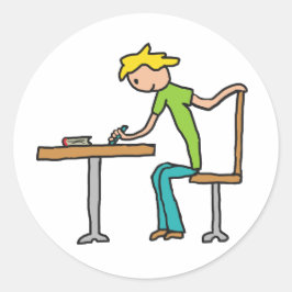 Hausaufgaben Runder Aufkleber