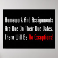 Hausaufgaben und Zuordnung sind fällig (dunkel)