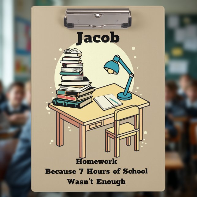 Hausaufgaben: Weil 7 Stunden Schulzeit nicht genug Klemmbrett (Von Creator hochgeladen)