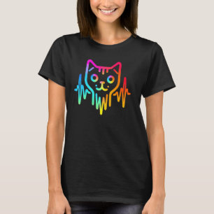 Hausbesitzer Kitten Lover Elektrokardiogramm Linie T-Shirt