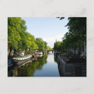 Hausboote auf dem Amsterdamer Kanal Postkarte