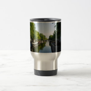 Hausboote auf dem Amsterdamer Kanal Reisebecher