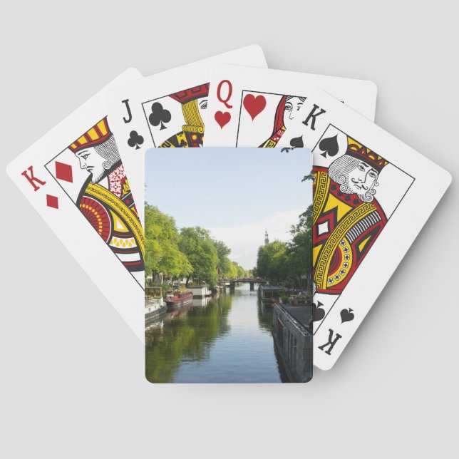 Hausboote auf dem Amsterdamer Kanal Spielkarten (Rückseite)