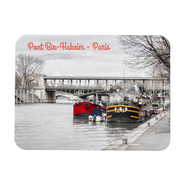 Hausboote in der Nähe von Pont Bir-Hakeim - Paris Magnet (Horizontal)