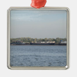 Hausboote Silbernes Ornament