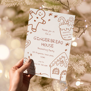 Häuschen aus Lebkuchen Dekorationsparty Neutral Be Einladung