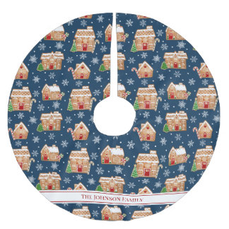 Häuschen aus Lebkuchen Polyester Weihnachtsbaumdecke
