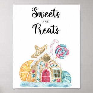 Häuschen aus Lebkuchen - Süßigkeiten und Leckereie Poster