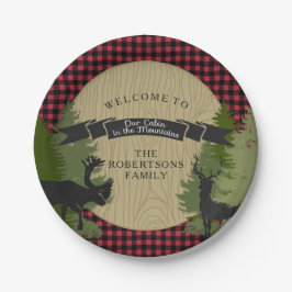 Häuschen-Gebirgskabinen-rustikale Pappteller
