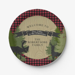 Häuschen-Gebirgskabinen-rustikale Pappteller