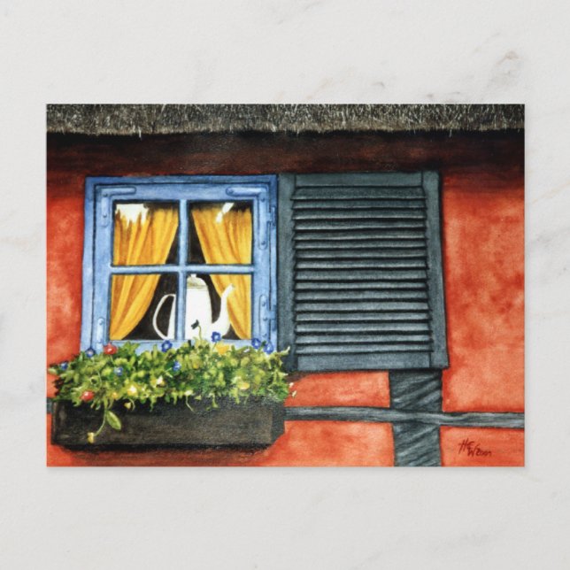 Häuschenfenster Postkarte (Vorderseite)