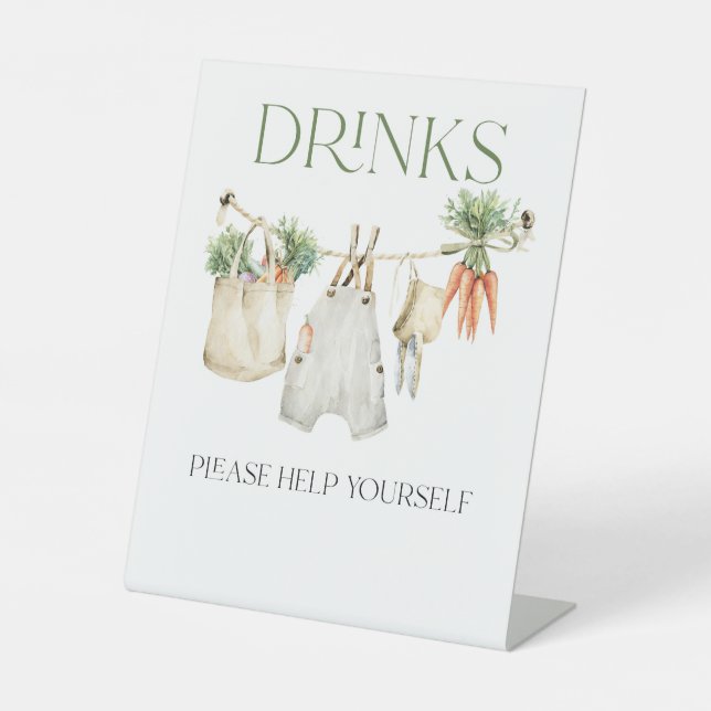 Hauseigene Baby-Duschtränke signieren Sockelschild (Vorderseite)