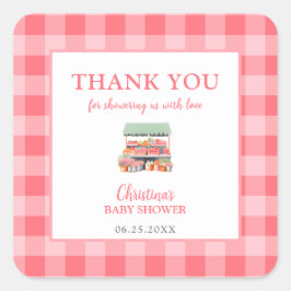 Hauseigene Babydusche Danke Quadratischer Aufkleber